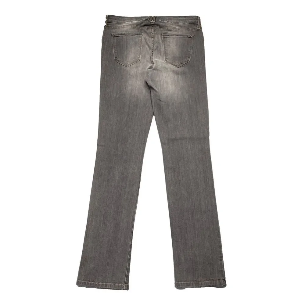 Divine Rights of Denim Slim Straight Jeans 30 (31x31.5) Gray Denim Stretch Women